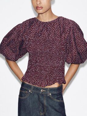 Zara NWT polka blouse size small